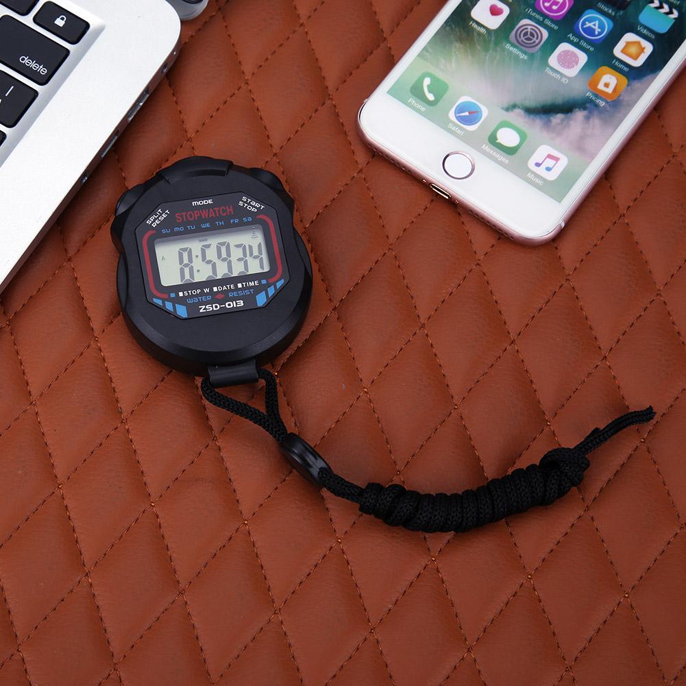 Digital Running Timer Waterproof Handheld Sports Stopwatch Electronic Multifunctional Lightweight Practical  with Strap
