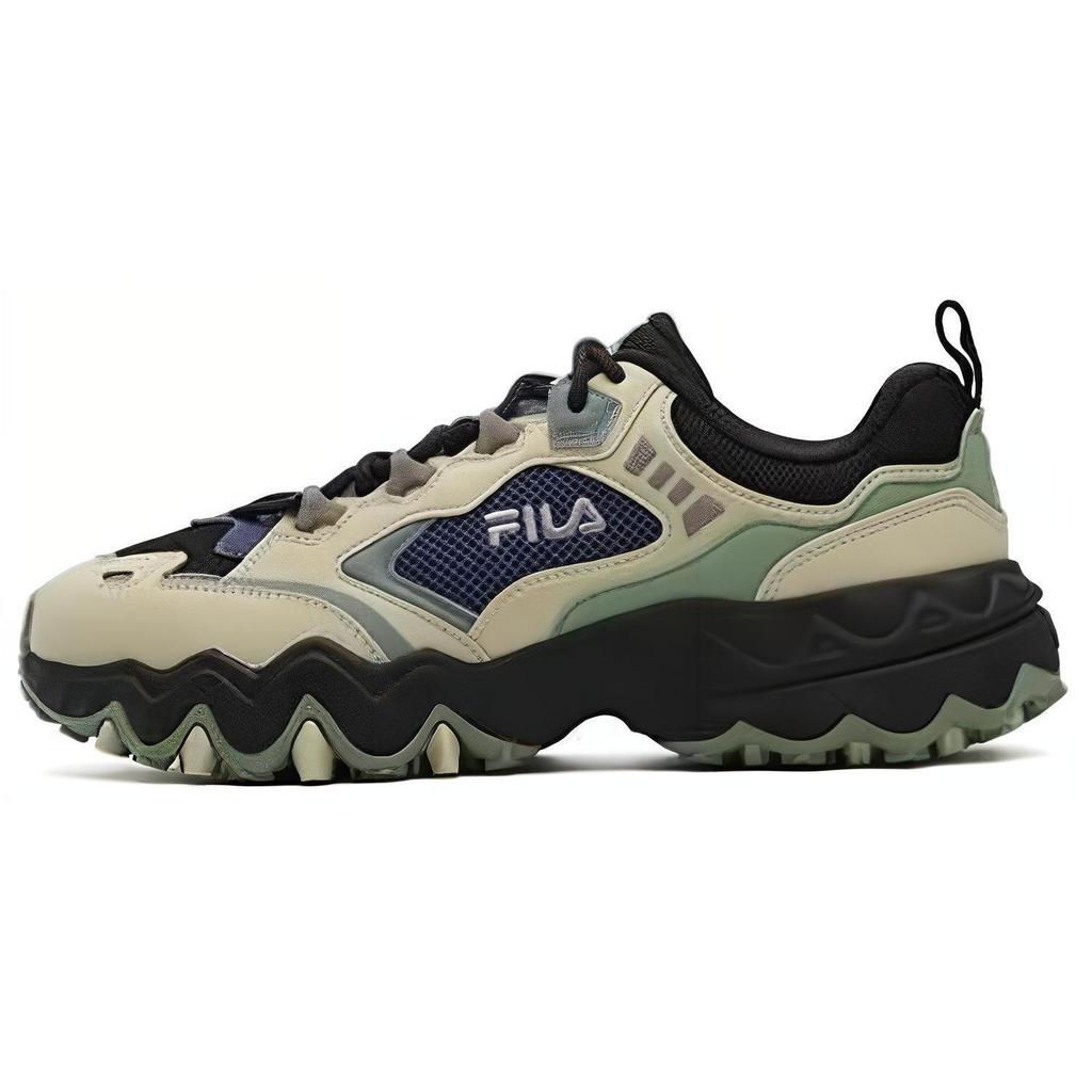 FILA Cushioning, Wear Resistant Low top Chunky Sneakers Unisex Black Green F12M332105FMB