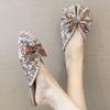Slippers female summer wear small floral flat bottom fish mouth sandals fashion one pedal bag head half drag