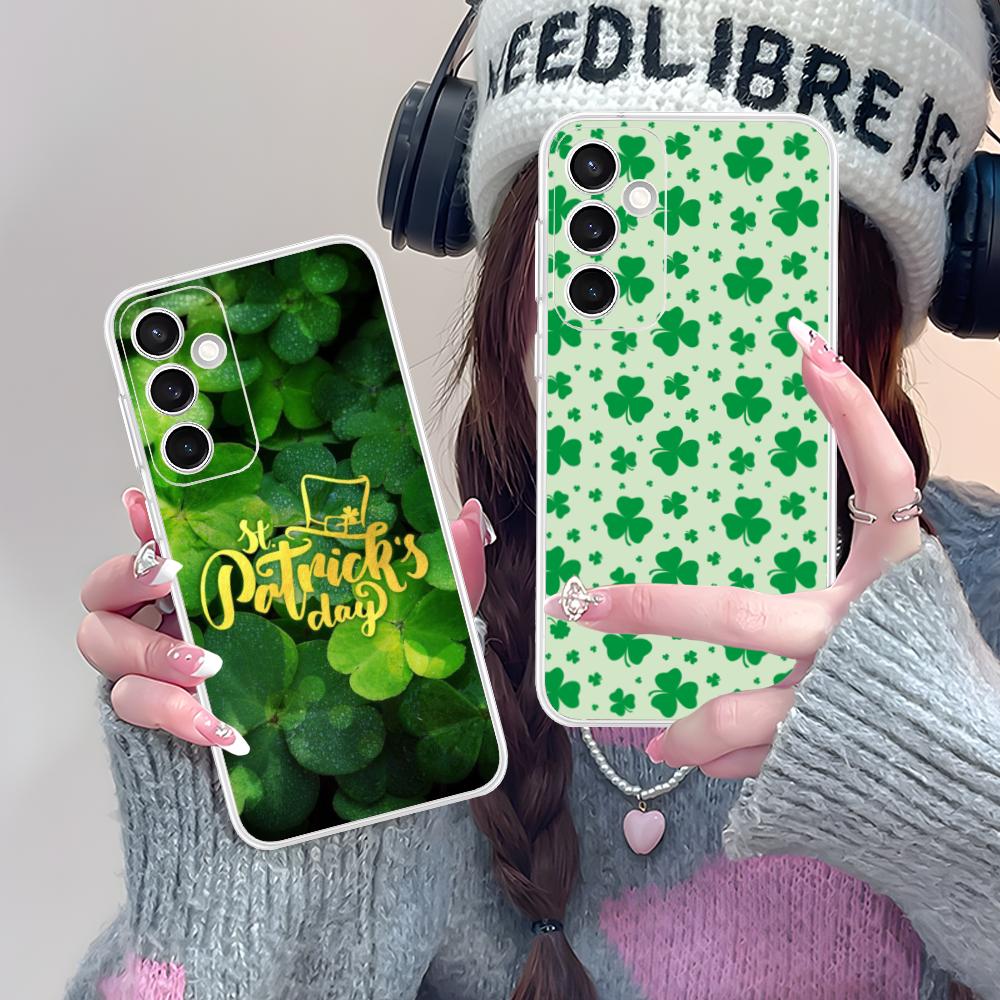Saint Patrick's Day Mobile Phone Case for Samsung Galaxy S25 S24 S23 S22 S21Plus FE Ultra Clear Colorful Cover Luxury Cover
