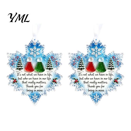 Decorative Acrylic Gifts Snowflake-Shaped Sea Glass Ornament, Christmas Friendship Keepsake, Coastal Inspired Indoor Outdoor Party Supplies