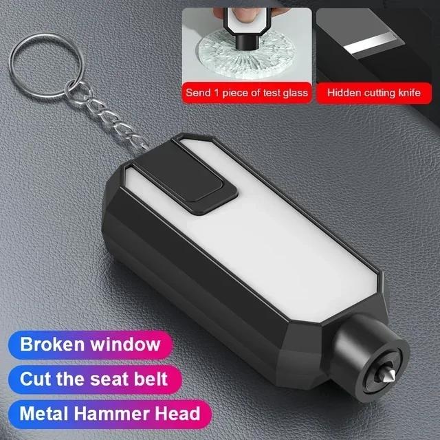 

Emergency Car Escape Tool, Multi-Functional ABS Window Breaker Hammer, Seatbelt Cutter with Keychain for Auto Safety Amagi