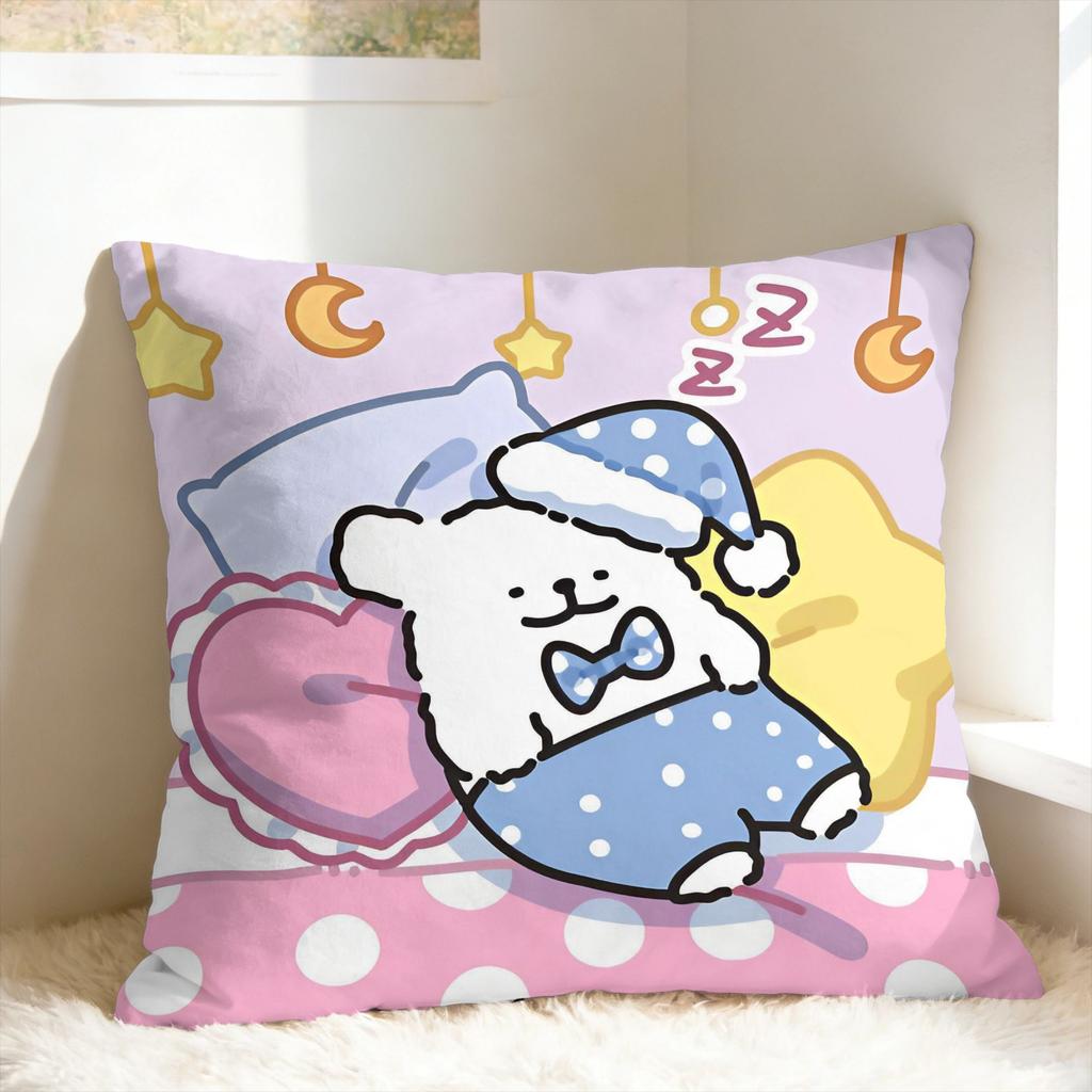Cartoon Maltese Pillow Case Line Dog Puppy Comfy Pillow Cover Morden Pillowcases For Sofa Couch Bed Living Room