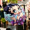 1pc Sturdy 8-Bone Auto Umbrella, Betty Boop Umbrella, Digital Printed, Foldable Umbrella for On-the-Go Outdoor Use