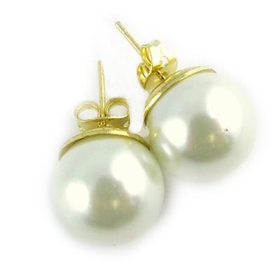 [L1585] - Ivory 'Perla' Earrings (12 Mm)