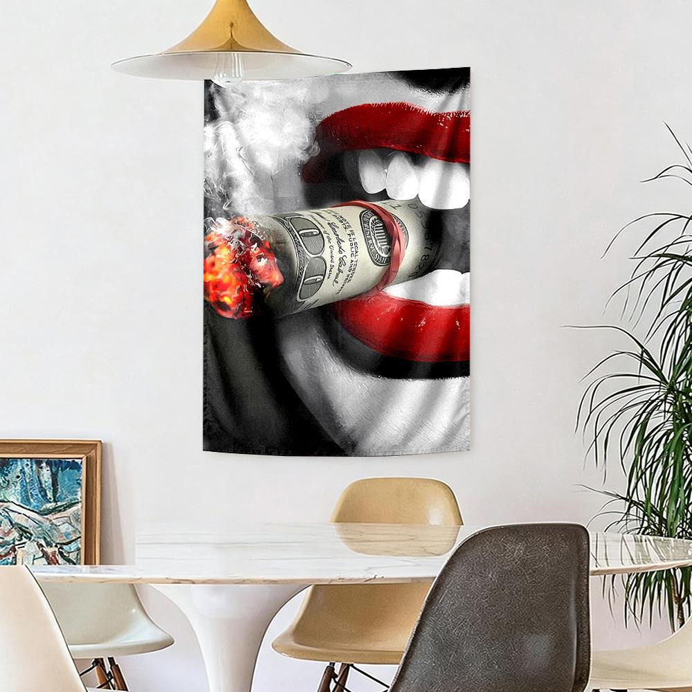 Lips Wall Decor Tapestry Art For Pet Memorial Birthdaywedding Party Backdrop Family Gift