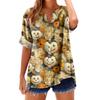 Women's Fashionable, Casual, Comfortable, Loose-Fitting Halloween Print Top