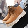 Schneestiefel Herren Winter warm Samt Nordosten verdickt Martin Stiefel trendy vielseitig High-Top Britischer Stil Arbeitsschuhe Baumwollschuhe