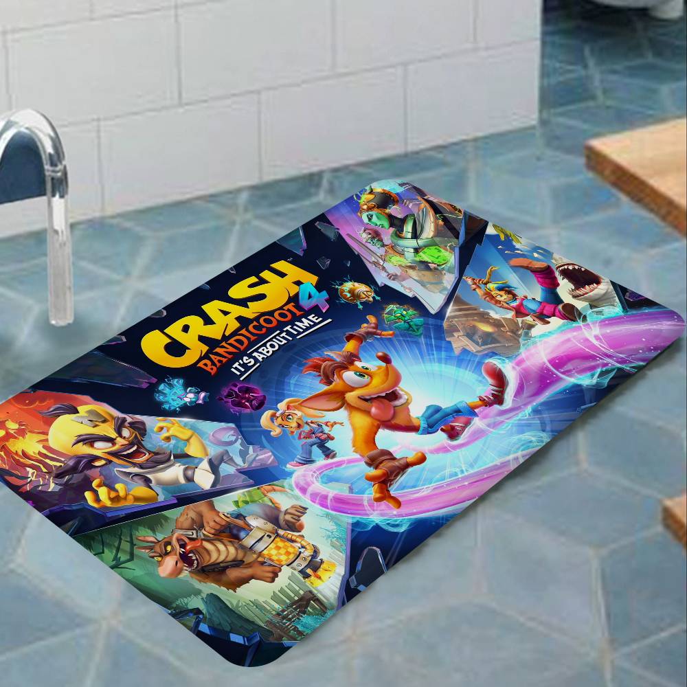Video Game C-Crash B-Bandicoot Hallway Carpet Non-Slip Laundry Room Mat Laundry Decor Balcony Living Room Bedside Area Rugs
