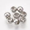 Anlaufgeschützte 304 Edelstahlperlen, Rund, Edelstahlfarbe, 4x3mm, Loch: 2mm