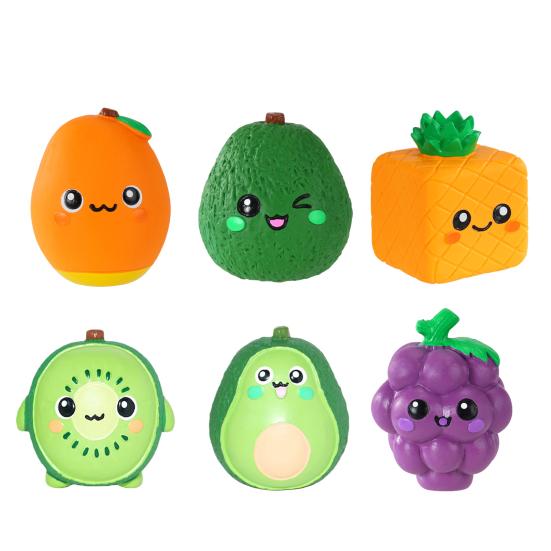 Squeaky Fruit Dog Toy Latex Dog Chew Toy Cute Fruit Shape Puppy Teething Toy for Small Medium Dogs Teeth Cleaning