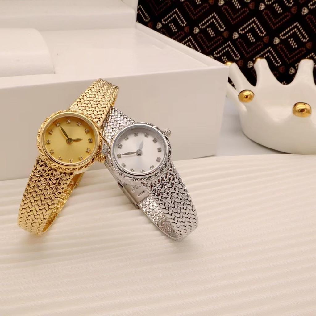 copper 24k gold plated retro small dial advanced watch simple new design women watch Japanese exquisite
