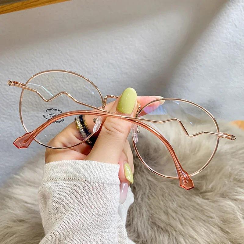 Women'S Glasses Alloy Popular Square Eyeglasses Ultralight Trendy Korean Clear Frame Metal Glasses