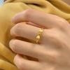 Brass Gold Elegant Plated Bowknot Ring Adjustable Twisted Style Women For