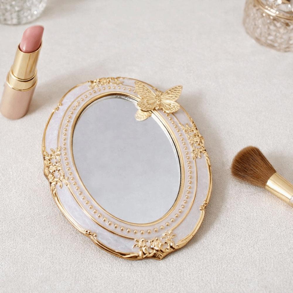 Romantic Pocket Mirror European Style Mini Relief Mirror  Home Decor