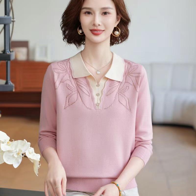 Thickened Knit Sweater for Middle-Aged Women: Stylish Autumn/Winter Pullover