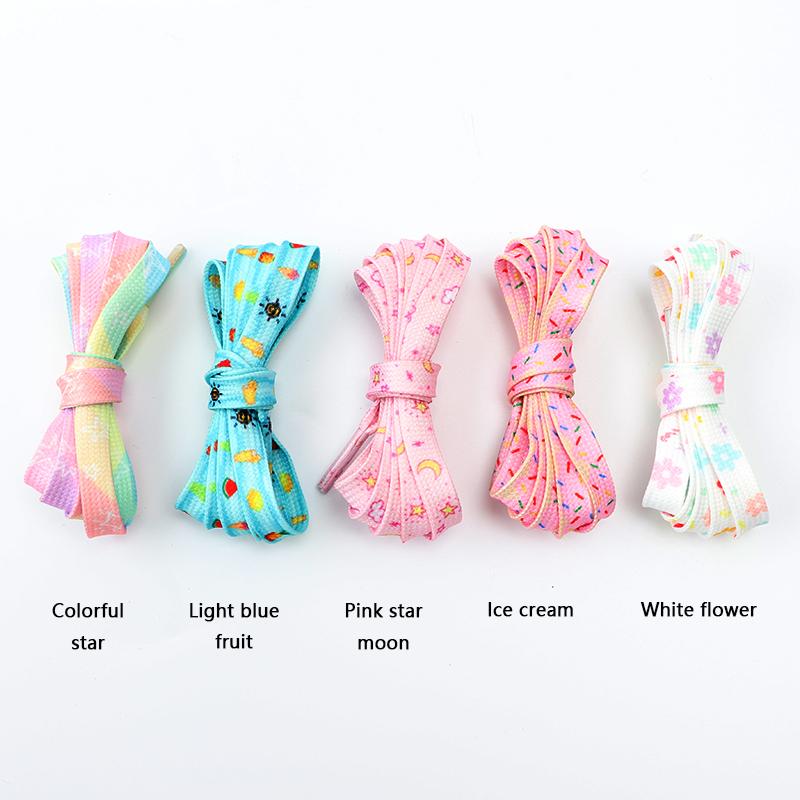 Duhové vysoké tkaničky Tenisové ploché tkaničky do bot Vzor potisku tkaničky pro tenisky Ženy Muž Dětská obuv Krajka Doplňky k botám