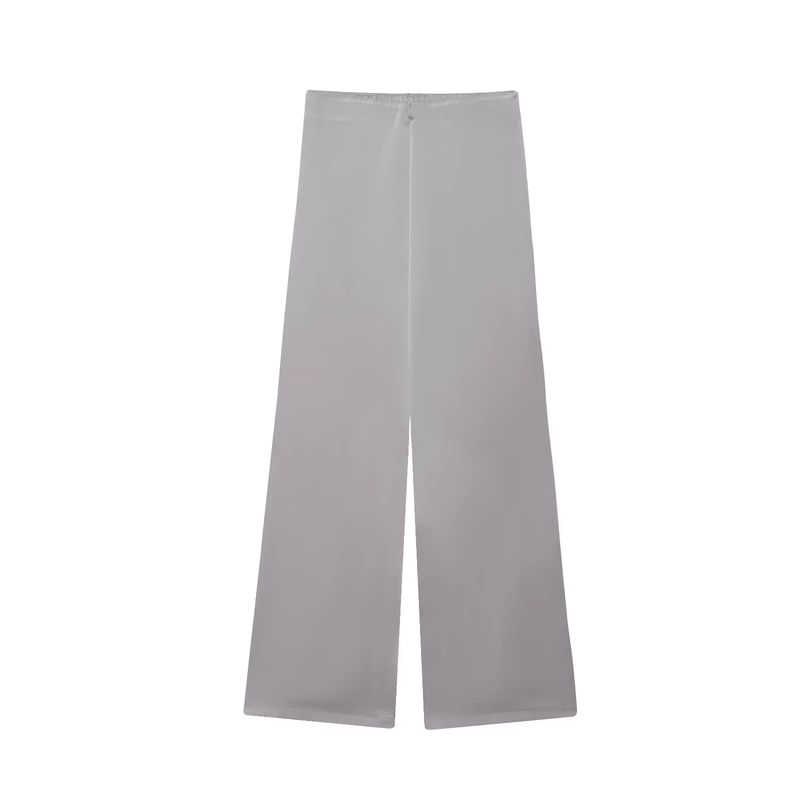 Strapless Straight Collar Silk Satin Texture Plaid Tube Top Tops 4772026 Silk Satin Texture High-Waisted Trousers 5427429
