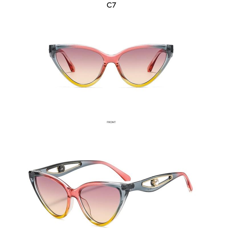 Women's Sunglasses, Fashionable Cat Eye Sunglasses, Pearl Decorative Sunglasses.