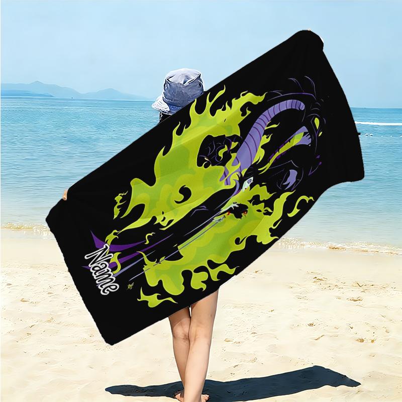 Personalized Dark Flame Guardian Beach Towel Microfiber Beach Towel Thin Absorbent for Beach Swimming Yoga Bath Sports. 0910291