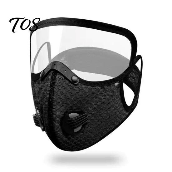 Maschera Antipolvere per Lavori in Giardino 2 Pezzi Maschera, Traspirante Riutilizzabile Filtro al Carbonio Viso Regolabile Anti-inquinamento Imbottitura con Occhiali Lavorazione del Legno Edilizia