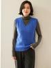 Women's V-neck Cashmere Cable Knit Sleeveless Vest Cardigan Sweater