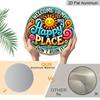 2D Flat, 1pc Welcome Vibes Round Aluminum Sign - "Welcome To My Happy Place" & "Don't Run It" Funny Quote Wall Decor, Vintage Retro Metal Art with