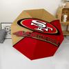 San Francisco 49ers LOGO Print Automatic Umbrella, 8 Rib Iron Frame, Plastic Handle, Suitable for Outdoor Travel &Daily , Ideal Gift