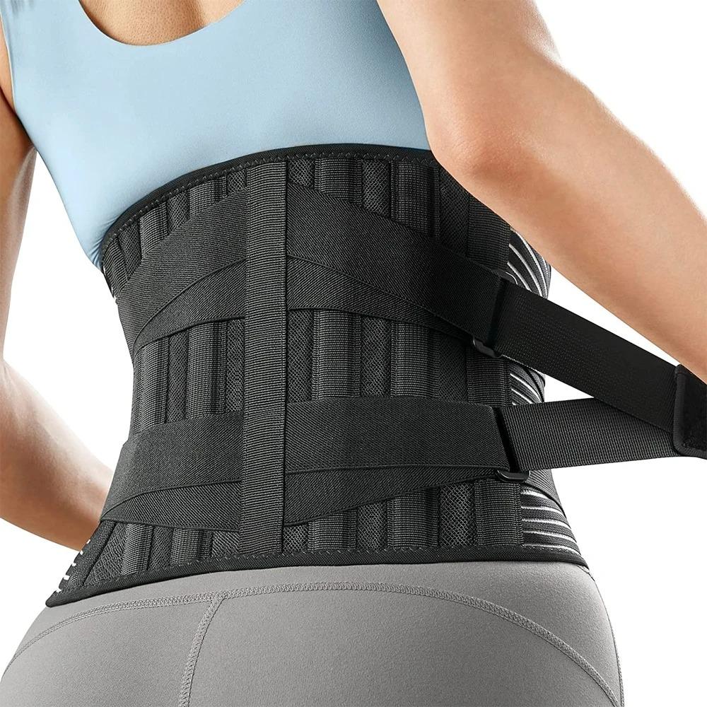 Lumbar Pad Back Support Breathable Elastic Double Compression Belt for Back Relief,Scoliosis,Herniated Disc,Sciatica Men Women