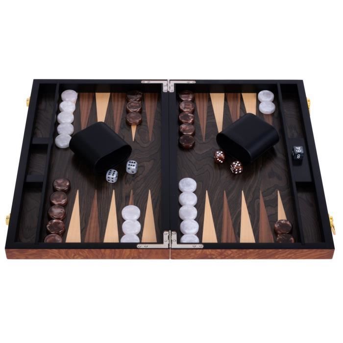 Engelhart- 250540 - Backgammon de luxe 15 pouces plaqué en bois de rose et vernis