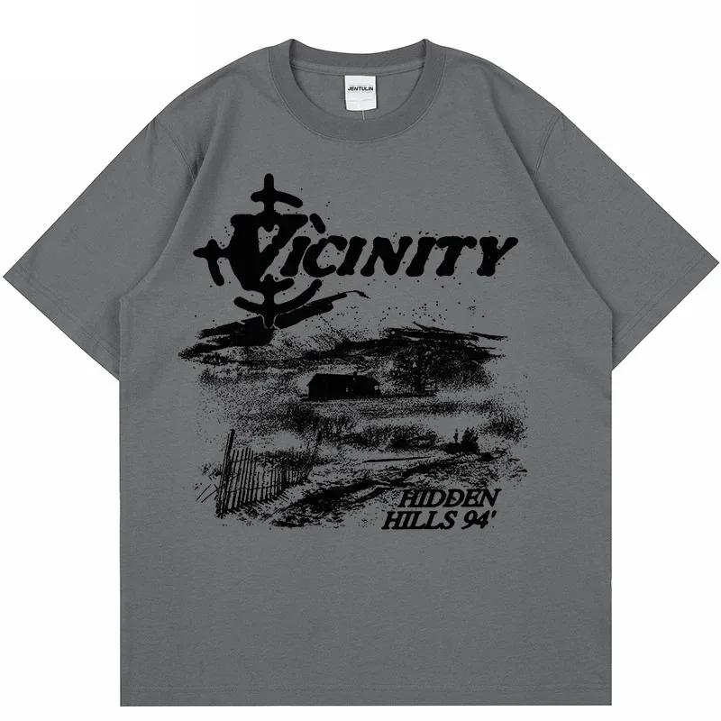 

Мужская футболка Harajuku Korean oversize Gothic Hip Hop Aesthetic Graphic Print Y2K Retro Clothing Streetwear Fashion Summer Tees XL оранжевый