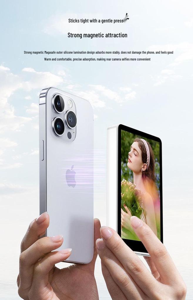 Tragbares Bluetooth-Selfie-Display mit magnetischer Halterung und Fernbedienung für Reisen