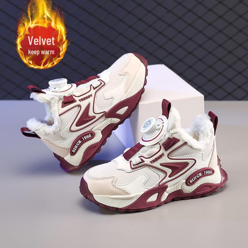 

2025 Winter Boys Plus Velvet Leather Sports Shoes – Warm, Durable Cotton Sneakers for Students 31