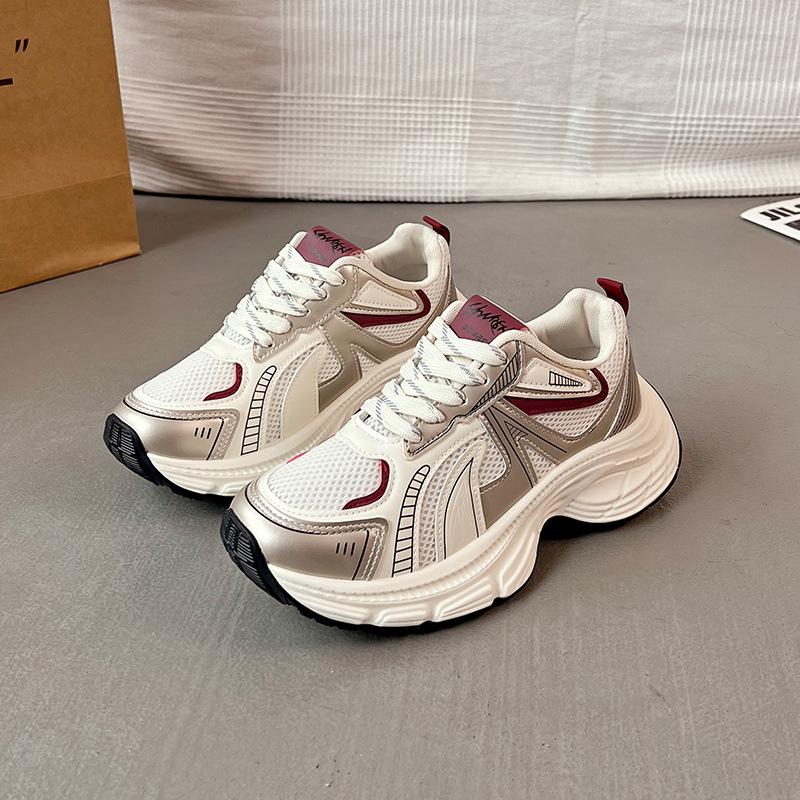 Thick-soled heightening versatile dad shoes for women's 2025 spring new popular soft-soled casual sports shoes 9938