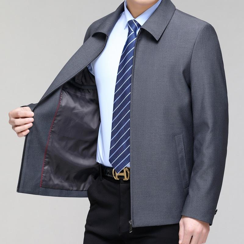 Frühling und Herbst neue Herren Reversjacken für mittelalte und ältere Menschen, Businessjacken, Kleidung für Väter, einfache Herrenjacken, Freizeitjacken