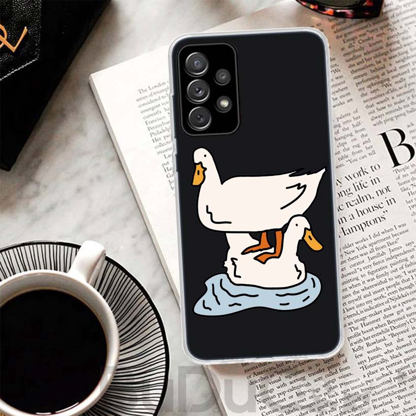 Cartoon Duck Goose Game Phone Case For Samsung Galaxy A15 A14 A54 A13 A53 A12 A52S A55 A22 A23 A24 A32 A33 A34 A25 A35 A03S A04S