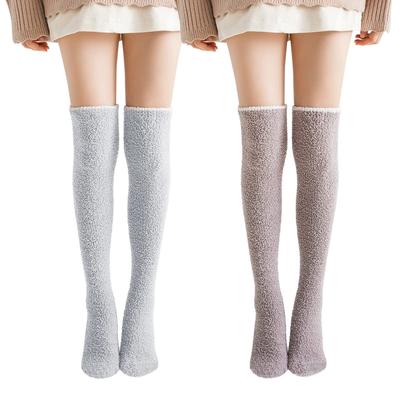 Cute Animal Coral Fleece Stockings Striped Socks [Euyqs] Women's Knee-High (#9, 2)