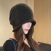Korean Style Solid Color Knit Beanie For Women Autumn Winter Warm Slouch Hat Big Head Circumference
