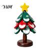 Durable Table Mat Christmas Tree Wooden Trivets, Pine Wood Potholders with Storage Stand, Festive Restaurant Accessory Heat Resistant Foldable