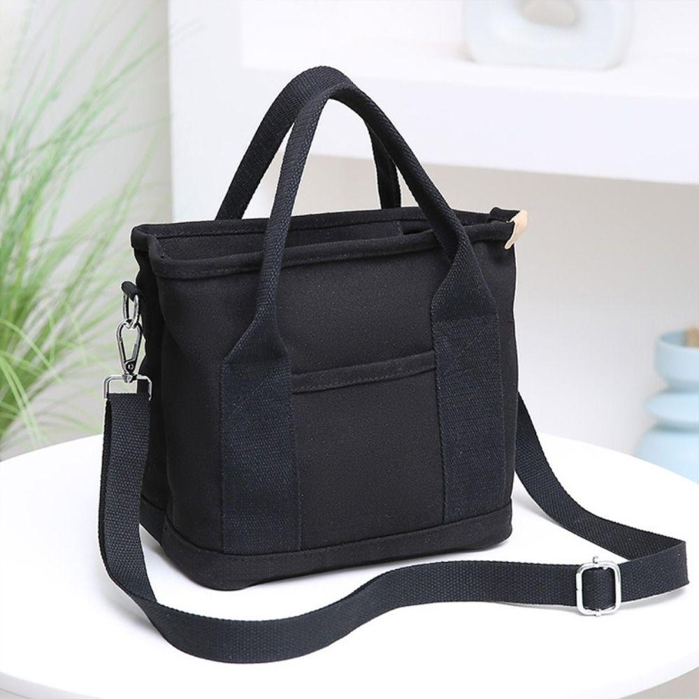 Zipper Japanese Style Crossbody Bag Handbag Pure Color Tote Bag Fashion Canvas Shoulder Bag  Daily