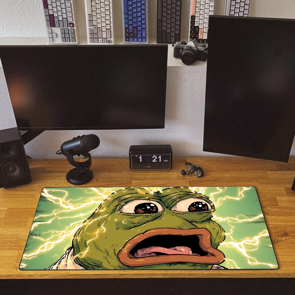 Tappetino per Mouse Divertente P-Pepe la R-Rana Tappetino Grande per Scrivania Tastiera Ergonomico Ufficio Gomma PC Antiscivolo Anti-sfilacciamento Casa Personalizzato