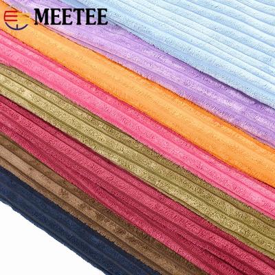 Meetee 50/100*150cm Gestreifter Baumwoll-Cordstoff Dekostoff für Sofakissen Plüschtier DIY Kleidung Nähen Heimtextilien