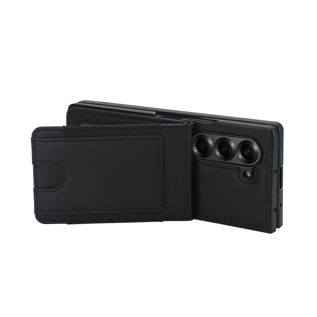 For Samsung Galaxy Z Fold5 5G Case Card Bag Kickstand Leather+PC Phone Cover with HD Screen Protector