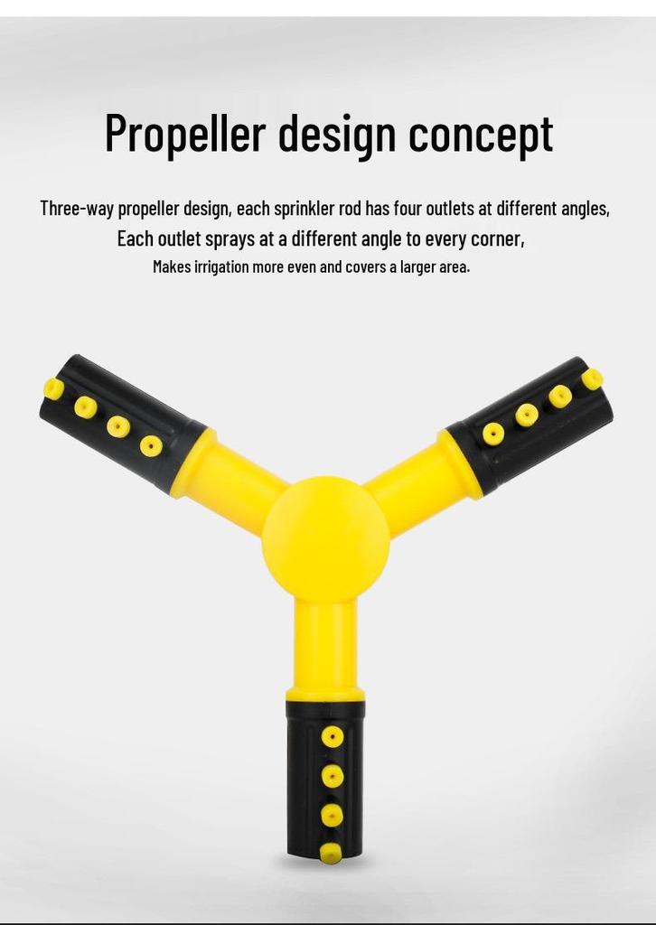 360° Rotating Sprinkler Head: Nursery & Garden Irrigation Three-Prong PVC Water Pipe Set