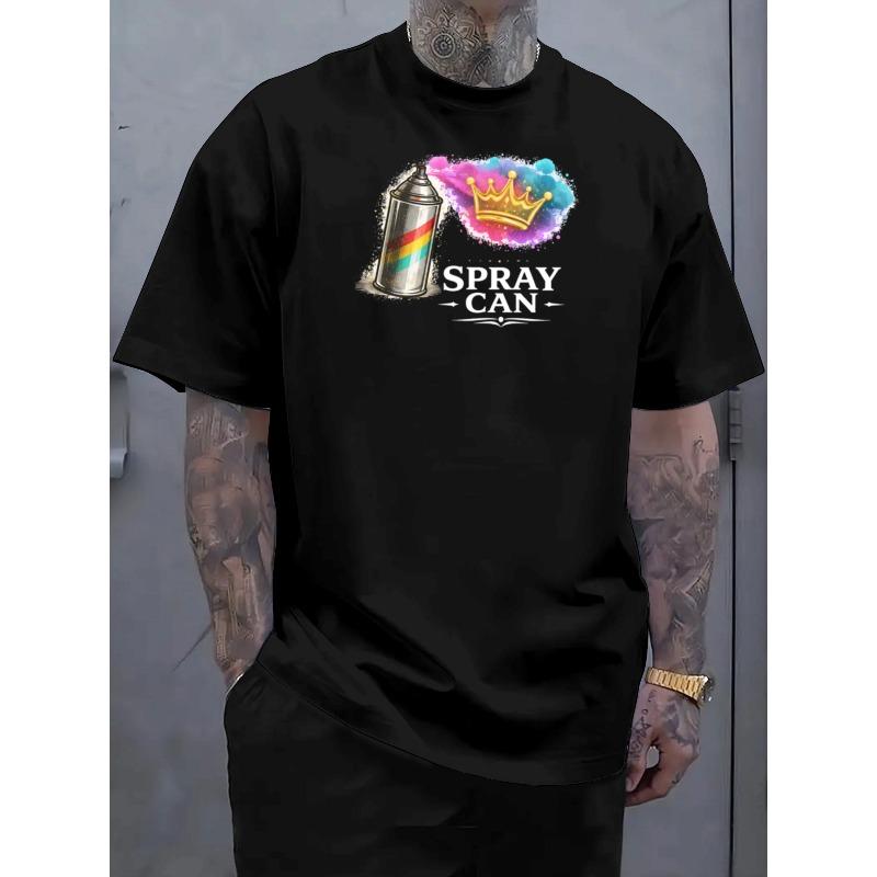 

Европейские размеры Уличный Граффити Ретро Стиль Печатная Мужская Футболка, Летняя Дышащая с Коротким Рукавом, Обычная Посадка Повседневная Машинная Стирка S чёрный