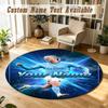 Round Rug Custom NameErling Haaland Pattern Non Slip Carpet Home Floor Decor