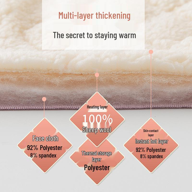 Women's Thick Wool Base Layer Pants: 100% Lambswool, Velvet Lined, Suitable As Outerwear, Warm for Autumn and Winter