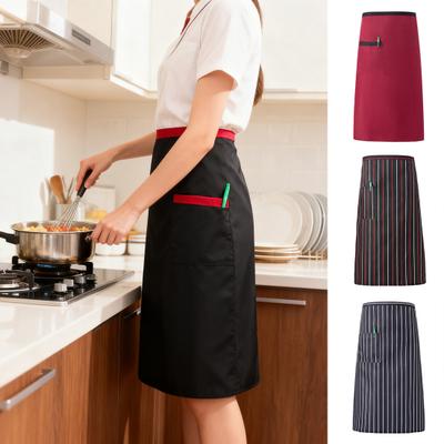 Hüftschürze Verstellbare Koch-Arbeitsschürze mit Tasche Atmungsaktive Küchen-Halbschürze für Restaurant und Café