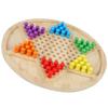 Jogo de Damas de Madeira de Dupla Função Jogo de Damas Chinês para Crianças de 4 a 6 Anos Brinquedo Educacional de Tabuleiro de Estratégia para Jogar em Família
