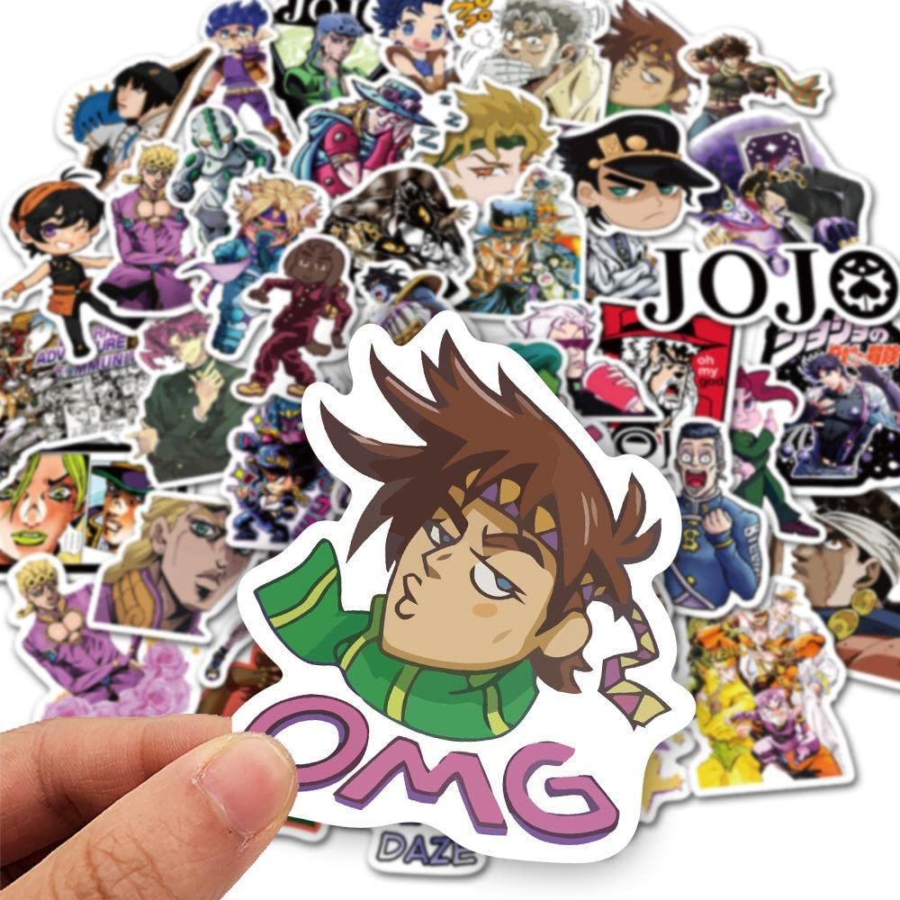 Set of 50 Bizarre Adventure Cute Anime Waterproof Cute and Stylish Cartoon DIY Stickers for Water Anniversary Stationery JoJo's Stickers, Stickers,